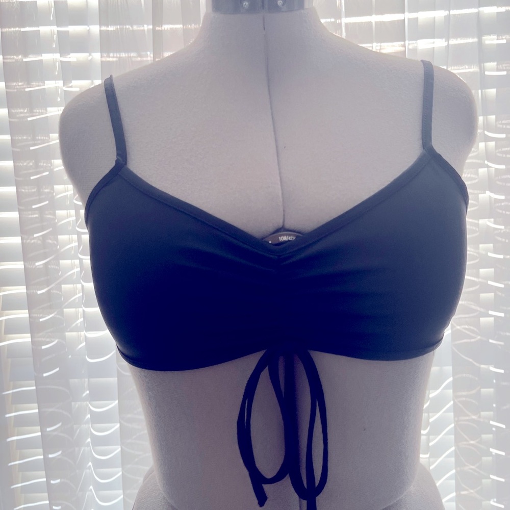 Tie front spaghetti strapped non-padded bra